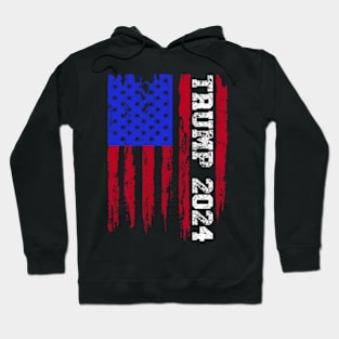 American Flag Design Trump 2024 Hoodie